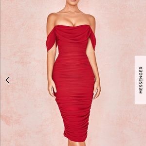 Carlotta Wine Ruched Draped Chiffon Dress